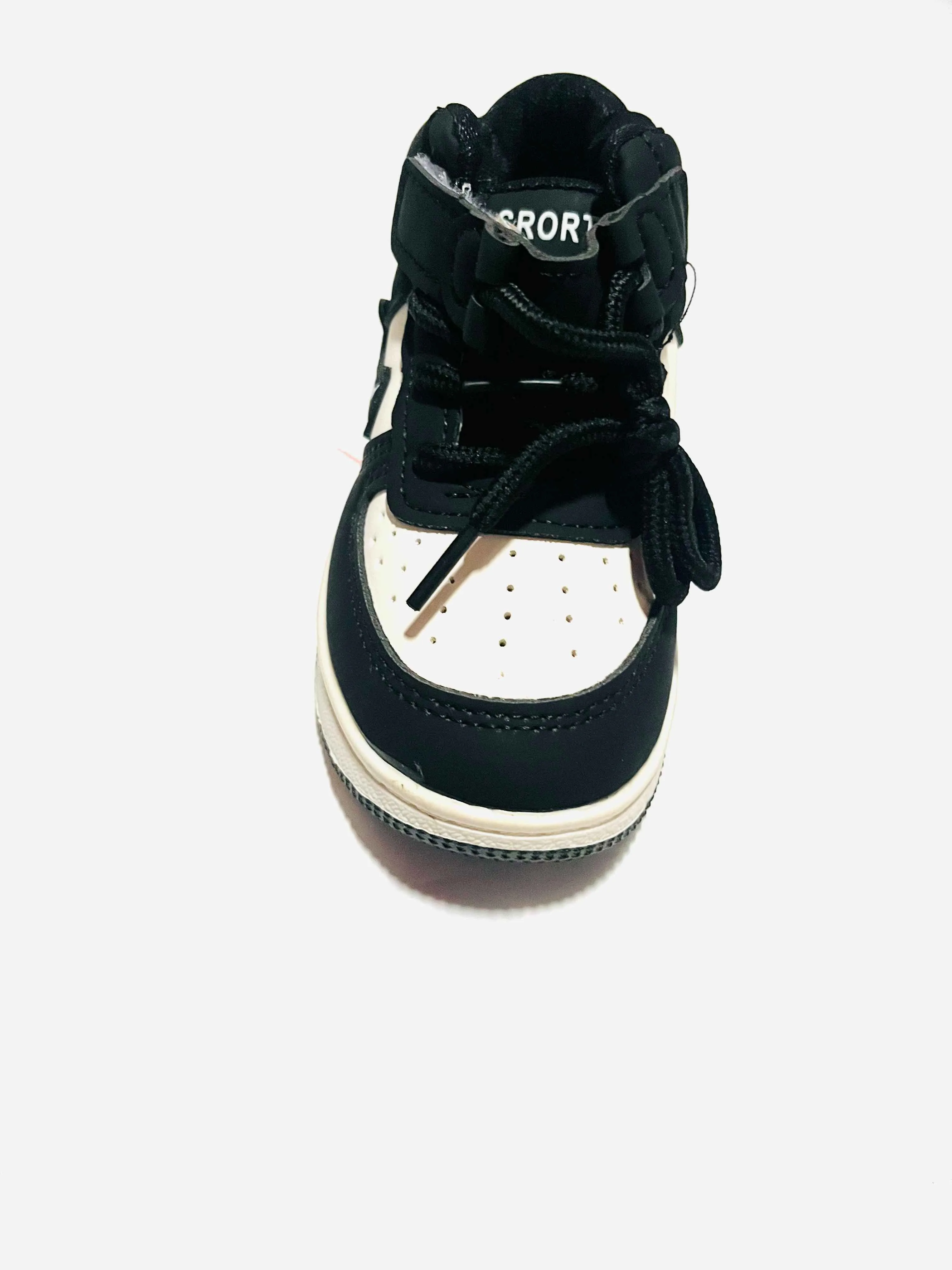 High-Top Basketball Sneaker (Black & White)