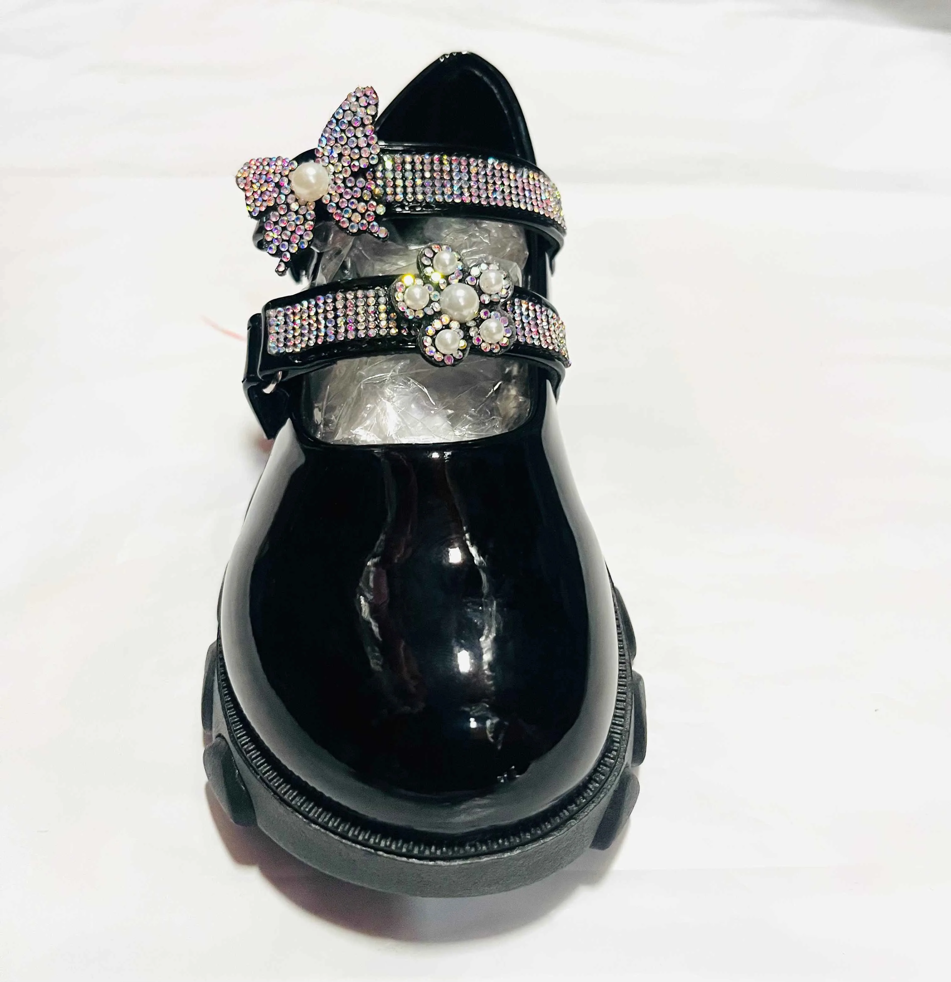 Girls' Patent Leather Mary Jane Shoe (Black)