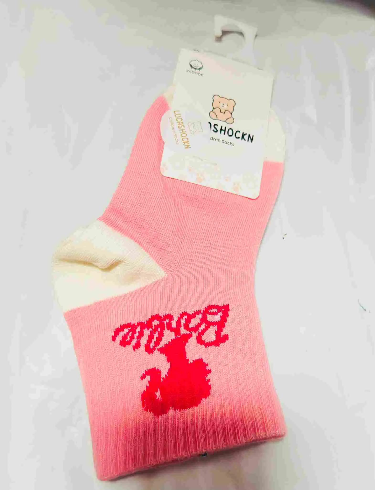 Pink "Barbie" print crew socks